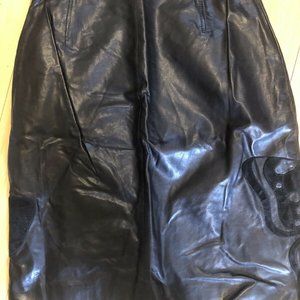 Escada Black Leather Skirt